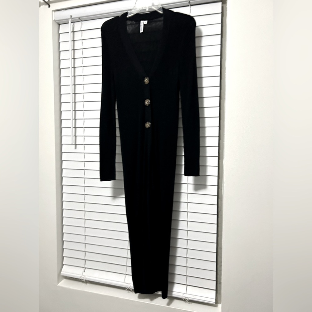 Rue and Wilson floor length sweater with button closure